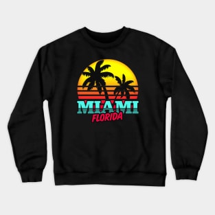Retro Miami Florida Palm Trees 80's Crewneck Sweatshirt